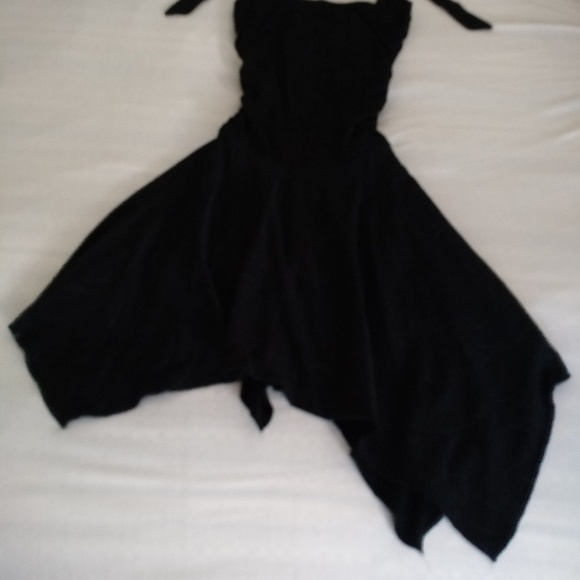 Glittering Sparkling Dance Cocktail Party Prom Black Asymmetrical Dress - Picture 3 of 6